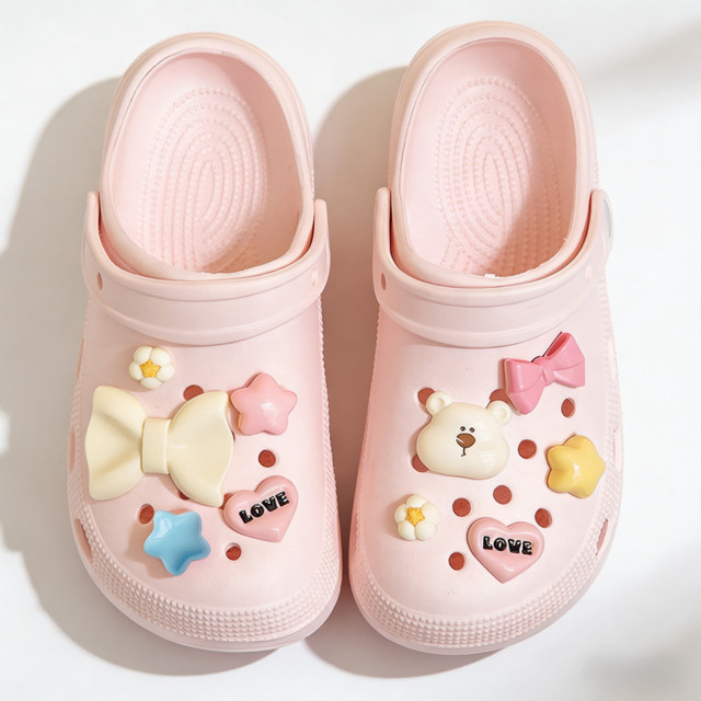 MINISO Schuhcharms-Set, 10-teilig, Schleifenbär, Pastellfarben - Bild 1