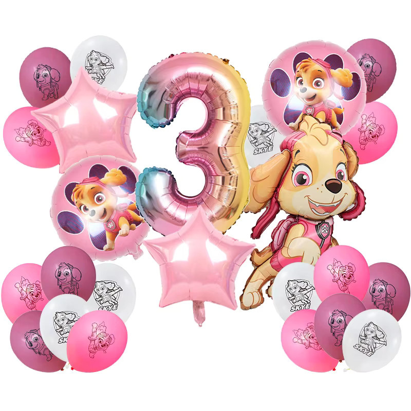 PAW Patrol Skye Geburtstag Party Dekoration Rosa Aluminium Folie Ballons für Kinder Events - Bild 3