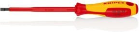 Knipex Schraubendreher für Schlitzschrauben mit isolierendem Mehrkomponenten-Griff, VDE-geprüft, rot, Länge: 232 mm - Bild 1