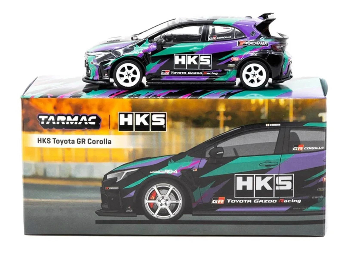 Tarmac Works Toyota GR Corolla HKS Modellauto 1/64 schwarz - Bild 2