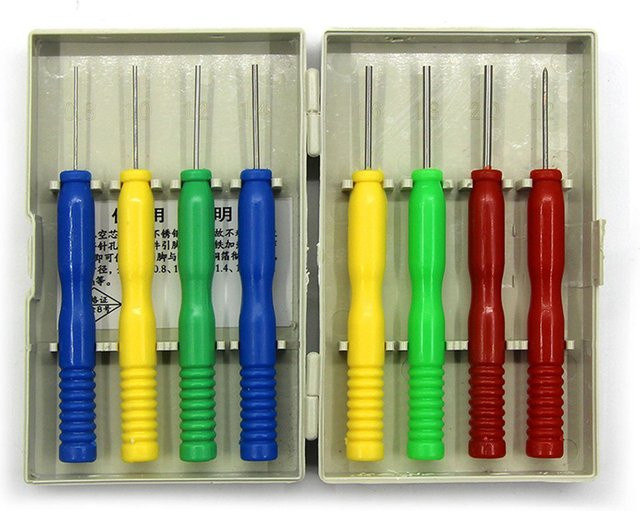 Vibratite 8-teiliges Set Hohl-Entlötnadeln aus Edelstahl für elektronische Komponenten, Multicolor, Durchmesser: 0,8 mm, 1,0 mm, 1,2 mm, 1,4 mm, 1,6 mm, 1,8 mm, 2,0 mm - Bild 1