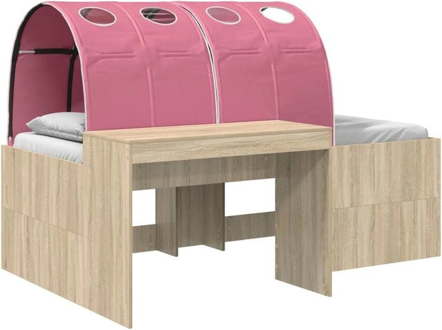 vidaXL Bettrahmen 3-teilig in Sonoma Eiche und Rosa aus Holzwerkstoff, B/T: 80 x 200 cm - Bild 1