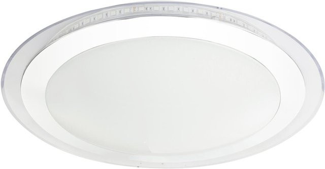 Globo LED-Deckenleuchte Nicole II mit Sternenhimmel-Effekt, Chrom-Weiß, dimmbar mit Fernbedienung, H: 8 cm, B: 30 cm, T: 41 cm - Bild 1