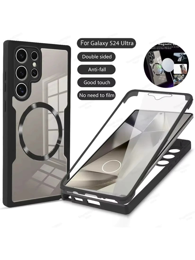 Shellbox Handyhülle für Samsung Galaxy S25 FE, S25Edge und S24 Ultra mit MagSafe-Kompatibilität, sturzsicher und gepanzerte Optik in Black oder Pink - Bild 5