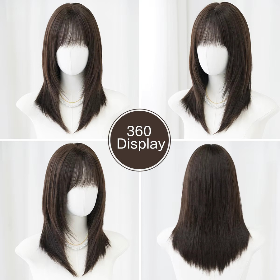 7JHH WIGS Perücke, schulterlang, braun, Damen - Bild 3