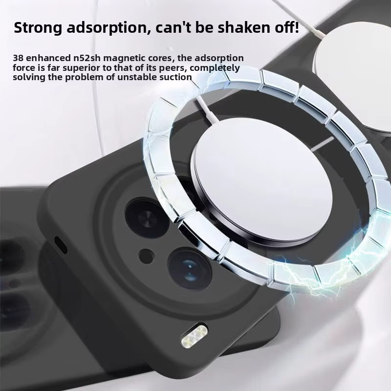 Magnetische Silikon Hülle für Vivo X300 Ultra, X200 Pro und X300S mit MagSafe Unterstützung für kabelloses Laden in Grau und Schwarz - Bild 2