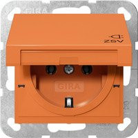 Gira Schutzkontaktsteckdose mit Klappdeckel in Orange IP44 für den Einbau - Bild 1