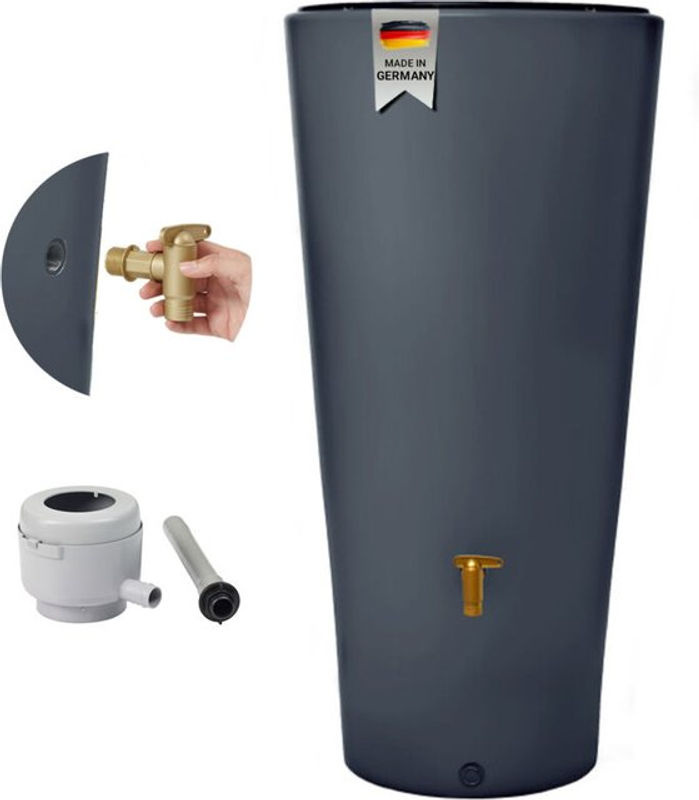 4rain VASO 2in1 Regenspeicher 220 L Graphitegrau inkl. Anschlussset und Auslaufhahn - Bild 2