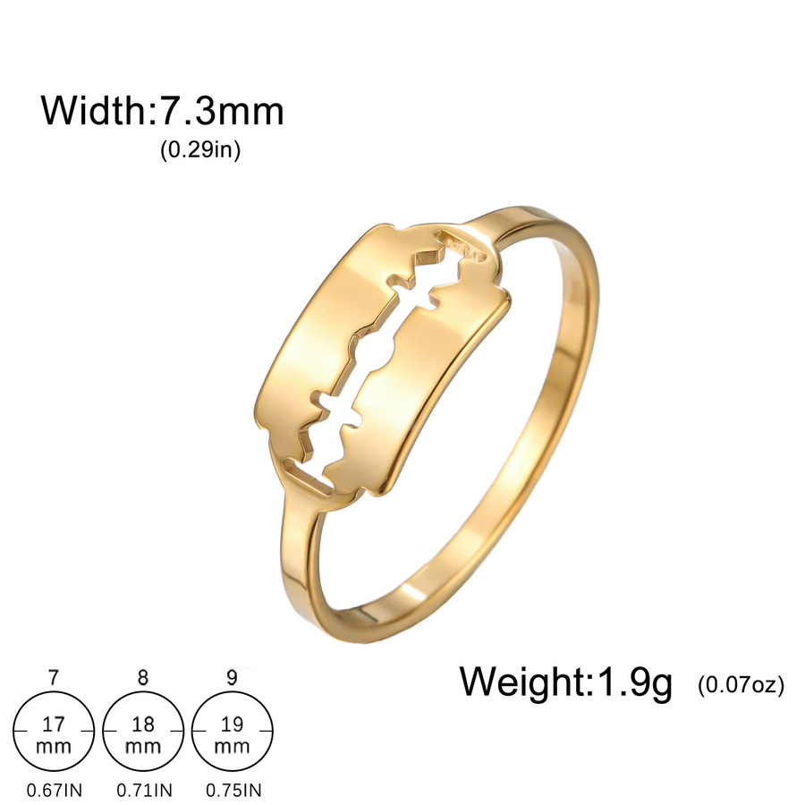 cazador Ring Rasierklingen-Form, Edelstahl, Gold, Unisex - Bild 4
