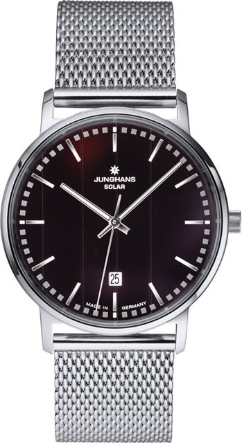 Junghans Herrenuhr Milano, Solar, Edelstahl, 37 mm, Schwarz, 5 ATM - Bild 1