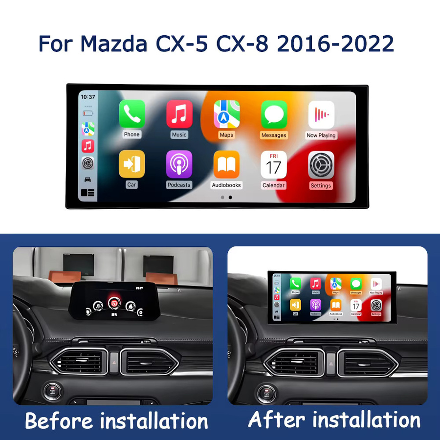 Multimedia Radio Player für Mazda CX-5 und CX-8 (2016-2022) mit QLED Touch Display, GPS, WiFi, Carplay und Android Auto in Schwarz - Bild 2