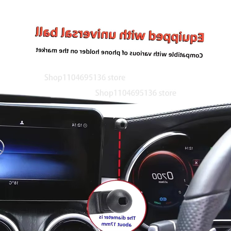 Handyhalterung für Mercedes Benz GLC (2016-2022) und C-Klasse W205 (2015-2020) in Schwarz - Bild 5