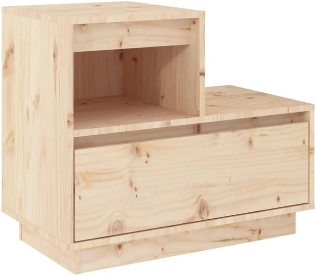 vidaXL Nachttisch aus Massivholz Kiefer in Braun, rustikales Design, B/T/H: 60 x 34 x 51 cm - Bild 1