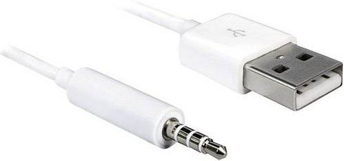 Delock Anschlusskabel USB 2.0 Stecker A auf 3,5 mm Klinkenstecker in Weiß, 1,00 m - Bild 1
