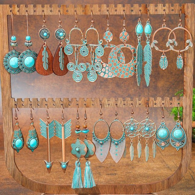Lucky Star Jewelry Hängeohrringe, Messing, Bunt, Damen, Vintage - Bild 1