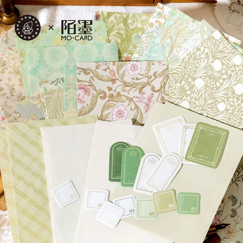 40-teiliges Bastelpapier-Set mit Vintage-Blumenmuster in Multicolour, mattes Construction Paper im Format A6 - Bild 2