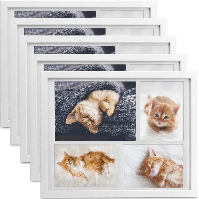 Bomoe Galeria Bilderrahmen Set in Weiß, 5-teilig mit 4 Rahmen für 15 x 21 cm und 1 Rahmen für 10 x 15 cm - Bild 1