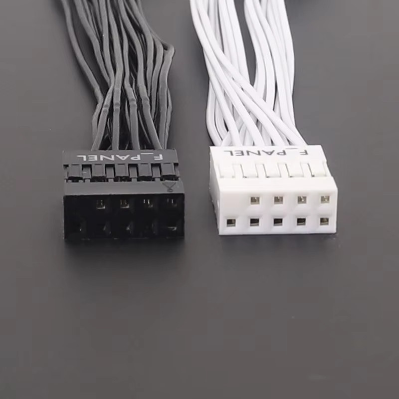 RGEEK F_PANEL Jumper Kabel Single Female auf Dual Male für PC Motherboard Netzschalter Reset HDD, 9 Pin, Weiß, Länge: 10 cm und 20 cm - Bild 2