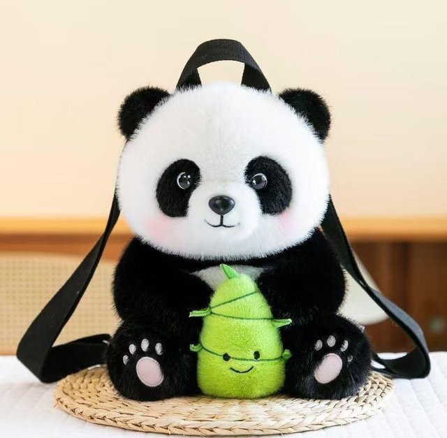 Binchi Fitness Panda Plüschrucksack, Plüsch Panda Tasche, ab 14 Jahre - Bild 1