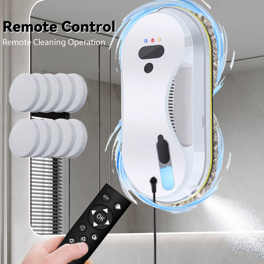 Lpnove Automatischer Fensterreinigungsroboter mit Wassersprühfunktion und Fernbedienung in Weiß - Bild 2