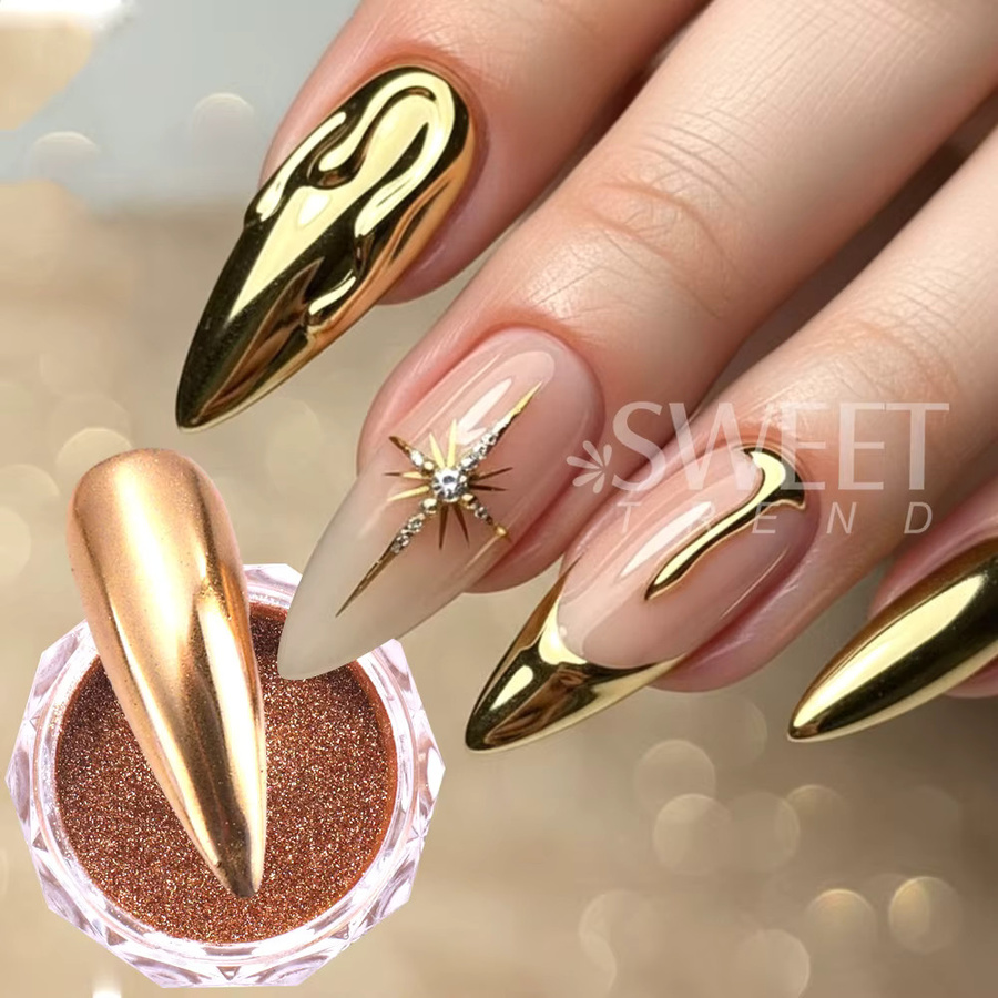 SWEET TREND Nagelpuder, Gold Rosa, Metallic - Bild 1