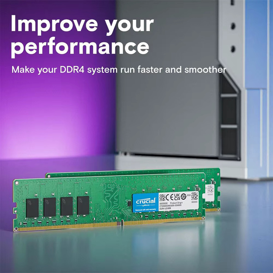 Crucial Memoria RAM DDR4 Desktop-Speicher DIMM für Intel und AMD, Farbe: grün - Bild 3