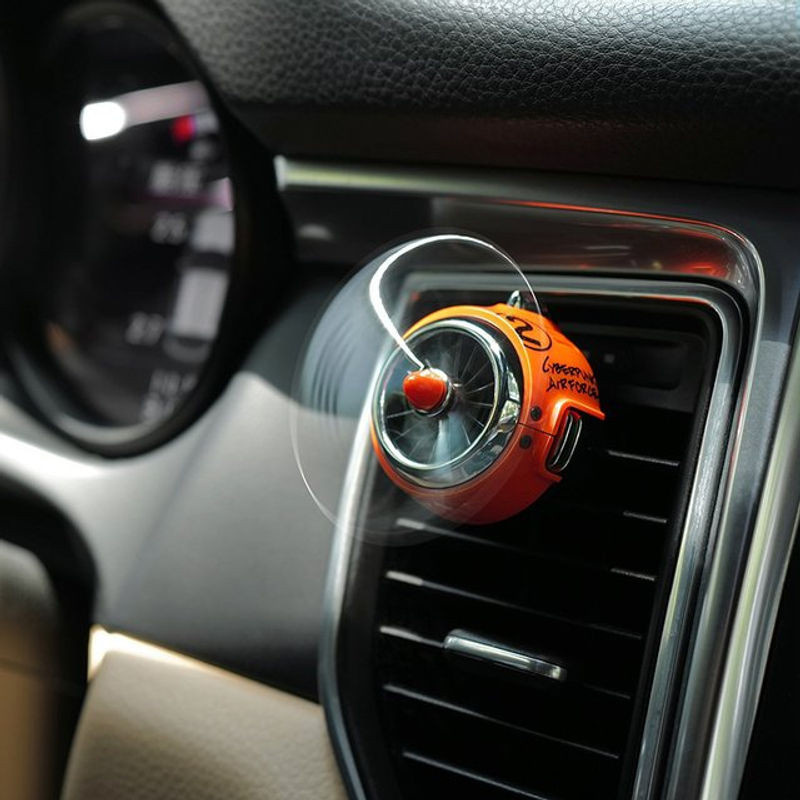 YESPLEASE Auto Duftornament im Cyberpunk-Stil mit rotierendem Propeller, Farbe: Rot, Material: Kunststoff - Bild 1