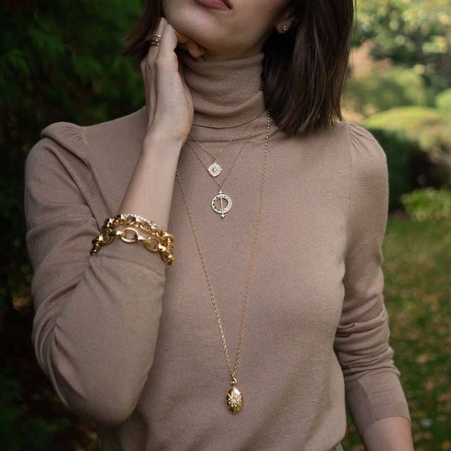 Erpels Halskette Edelstahl, Zirkonia, Gold, Damen - Bild 1