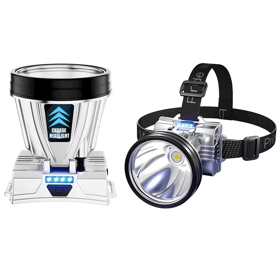 ESMARTER Wiederaufladbarer Hochleistungs-Stirnlampe Scheinwerfer in Silber - Bild 4