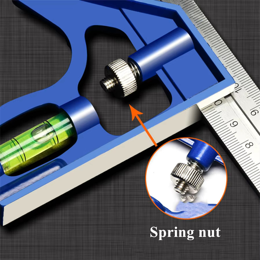3-in-1-Lineal-Set mit quadratischem Winkel in Blau für Holzarbeiten und Ingenieure - Bild 5