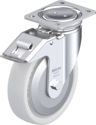Blickle Lenkrolle LUH-SPO 201G-FI-FA mit Feststeller, Rad-Durchmesser: 20 cm, Tragfähigkeit: 1000 kg, verzinkt, grau/weiß - Bild 1