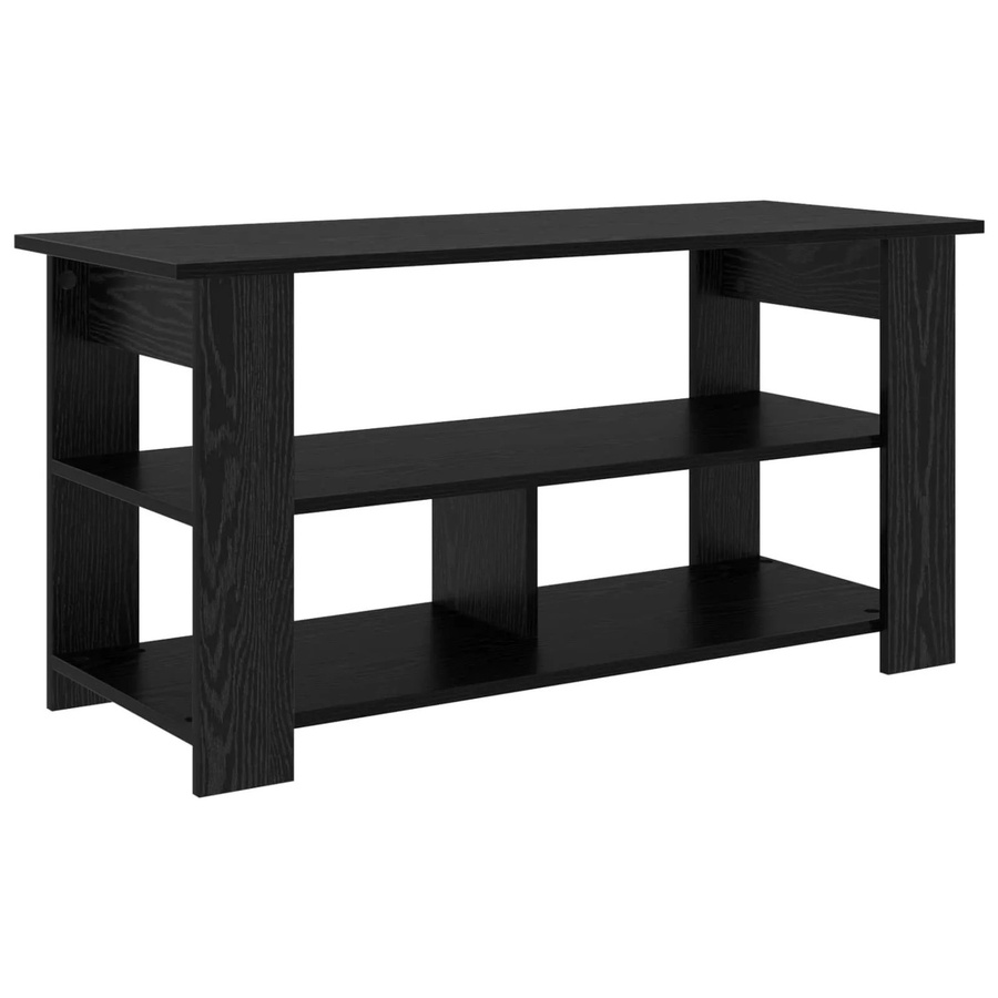 vidaXL TV-Ständer in Schwarz und Eichen-Optik mit Medienfächern, modern und freistehend, B/T/H: 100 x 40 x 50 cm - Bild 2