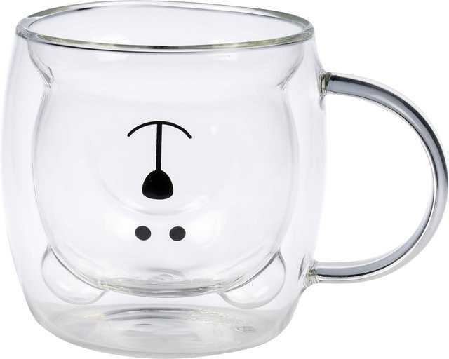 Genialo Thermo-Tasse Bär aus Glas, transparent, 250 ml - Bild 1