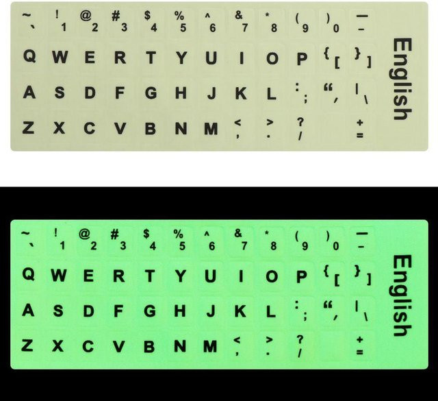 Hefeiyude Tastatur-Aufkleber mit russischem Alphabet und leuchtendem Layout in Multicolor - Bild 1