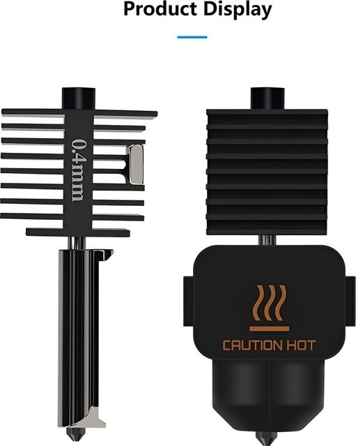 H2D Hotend-Kit für Bambu Lab A1 und A1 Mini mit gehärteten Stahldüsen in 0,2 mm, 0,4 mm, 0,6 mm und 0,8 mm für FDM 3D-Drucker in Schwarz - Bild 1