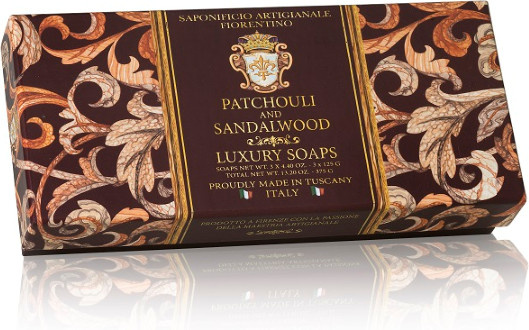 Saponificio Artigianale Fiorentino Patchouli & Sandelholz Seife, 3x125g, Unisex - Bild 1