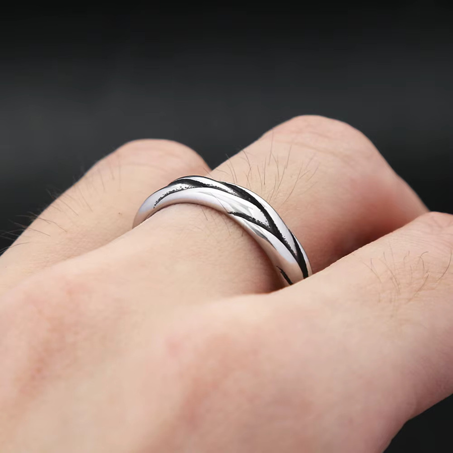owlucky Ring, Edelstahl, Silber, Wikinger Celtics Knoten, Unisex - Bild 2