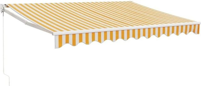 vidaXL Markise einziehbar Gelb und Weiß gestreift aus Aluminium und Polyester B/H: 3 x 2,5 m - Bild 1