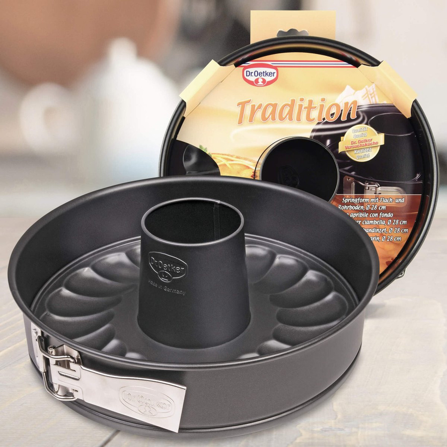 Dr. Oetker Springform Tradition mit Flach- und Rohrboden, Schwarz, Durchmesser: 28 cm - Bild 2