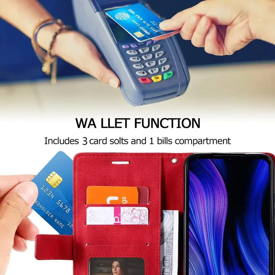 Lederetasche mit Flip-Funktion für Samsung Galaxy A11 A21 A31 A41 A51 A71 A81 A91 A10 A20 A40 A50 A70 S Serie als Brieftasche und Standhalterung in Braun - Bild 4