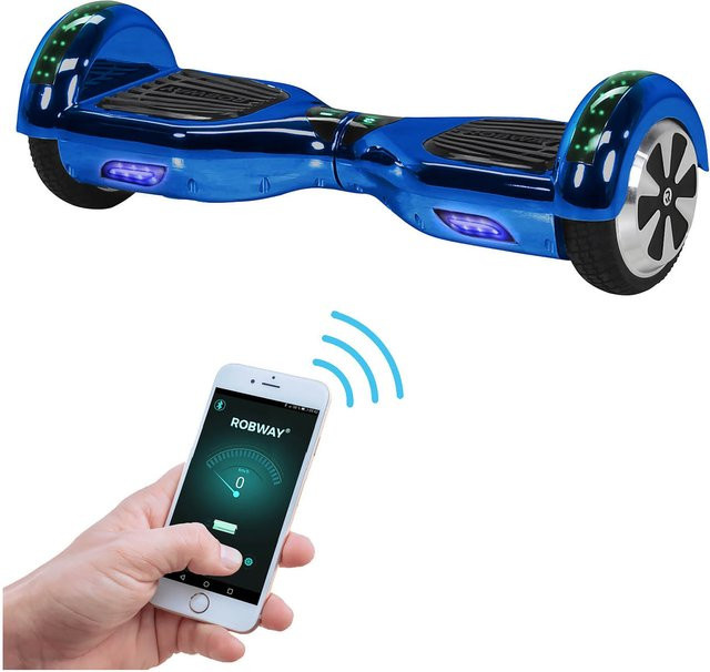 ROBWAY W1 Hoverboard Blau Chrom 2.0 mit Bluetooth und LEDs - Bild 1
