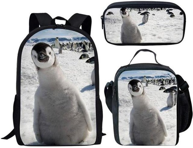 Fancy Style Studio 3er-Set Pinguin Accessoires aus Kunststoff in Multicolour für Rucksäcke und Federmäppchen - Bild 1