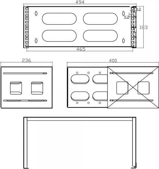 INLINE Schrank für Wandmontage in Deep Black, 4HE, 48,3 cm (19) - Bild 1