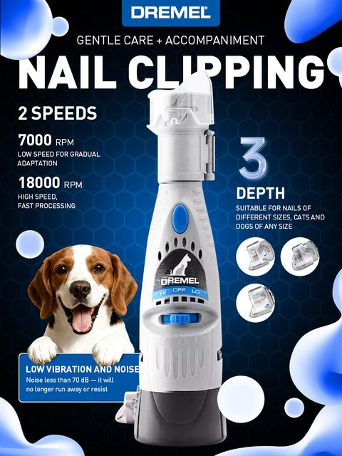Dremel Elektrischer Nagelschleifer für Katzen und Hunde 7020-Pgk Pflegeset mit 4 Schleifscheiben sowie Nagelknipser und Trimmer - Bild 1