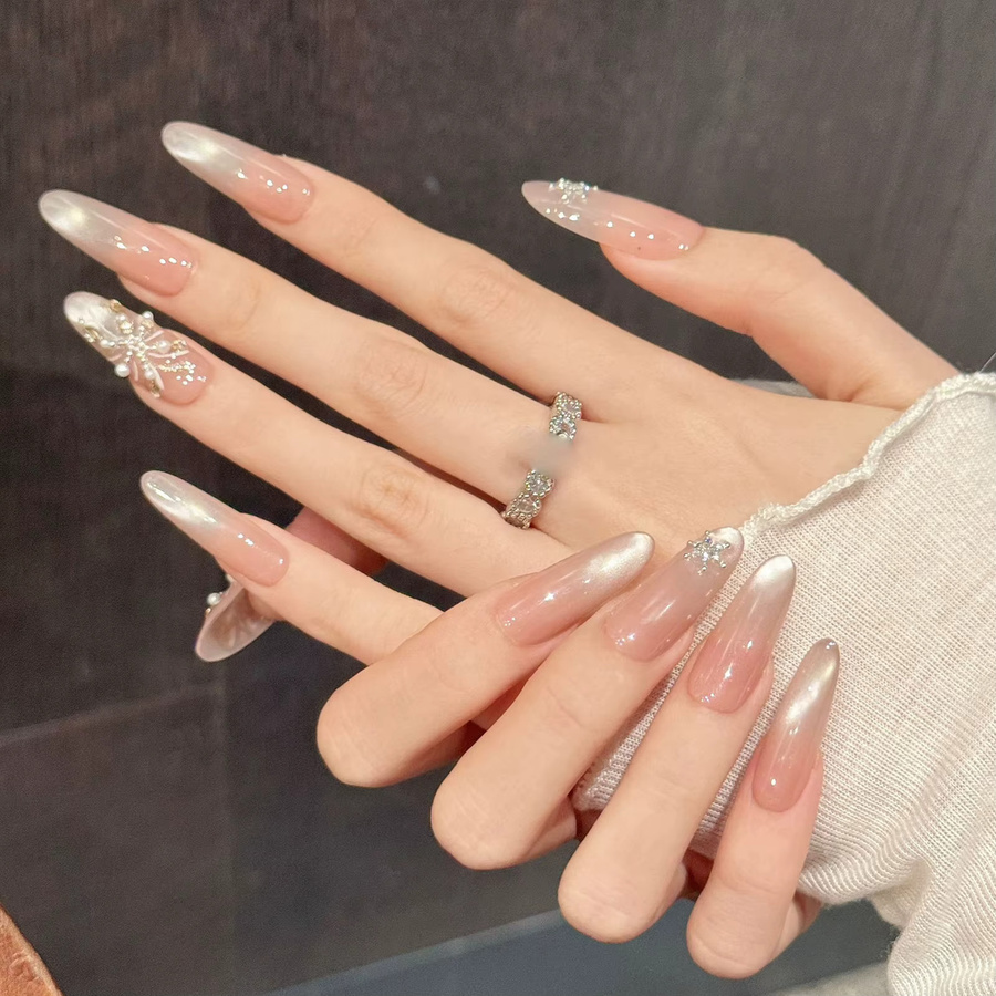 YADORNOS Press On Nails, Rosa Nude Ombre, 10 Stück, Damen, Glänzend - Bild 2