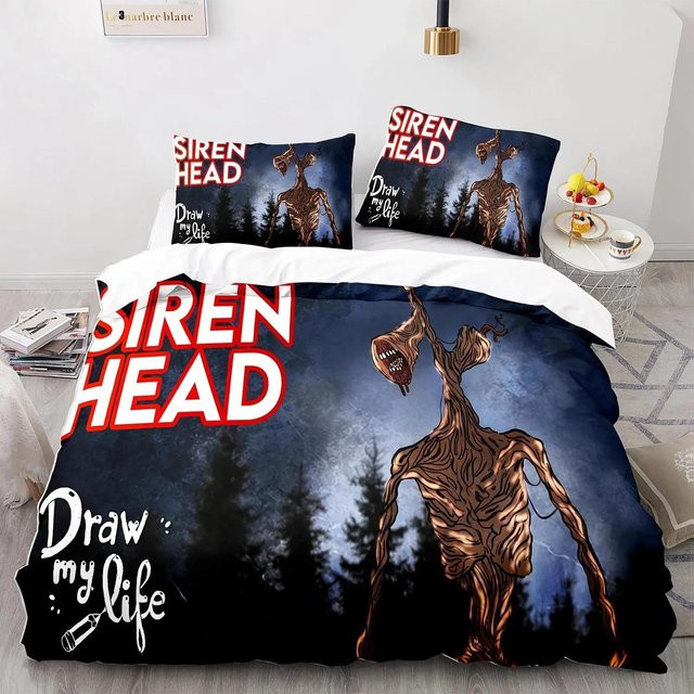 Siren Head Bettgarnitur mit 3D-Grafik, Mikrofaser-Polyester, B/H: 140 x 210 cm - Bild 1