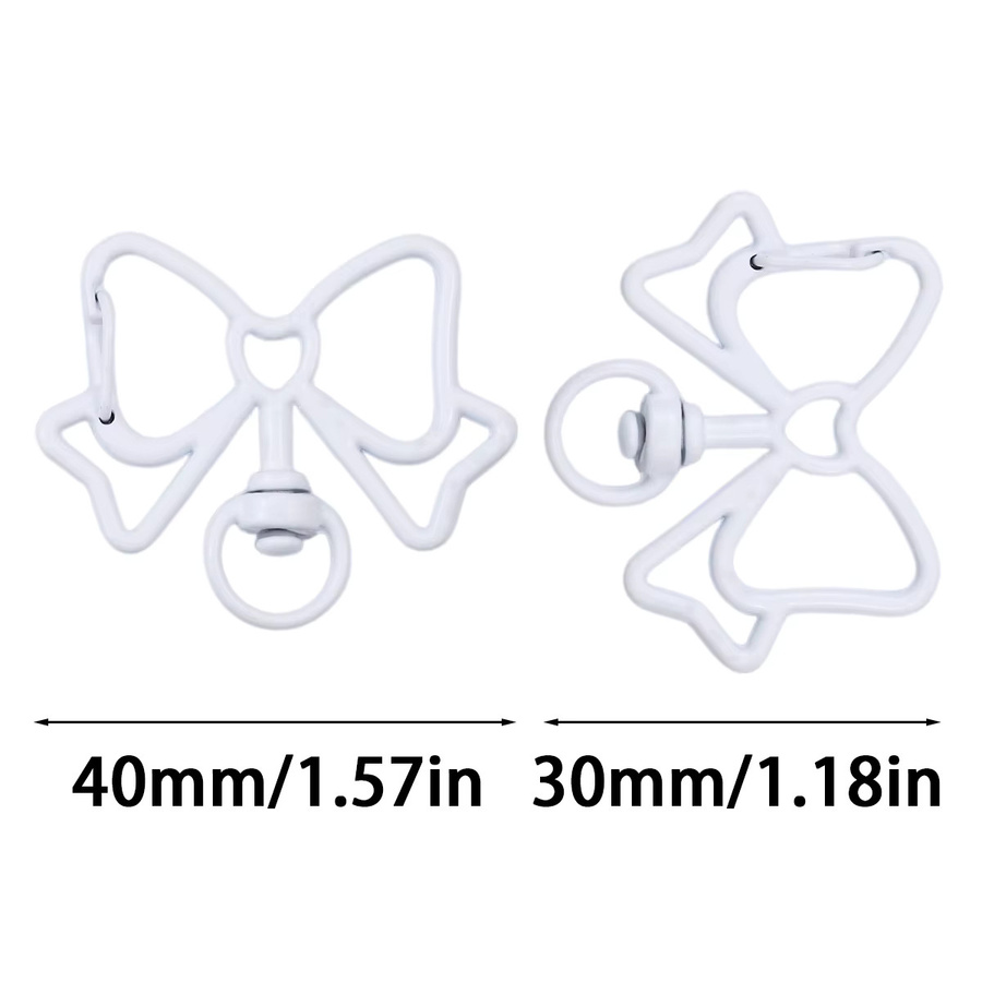 wlyees Schleifenverschluss, Zinklegierung, Weiß, 40 mm - Bild 2