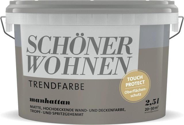 Schöner Wohnen Dispersionsfarbe Manhattan matt in Grau, 2,5 l - Bild 1
