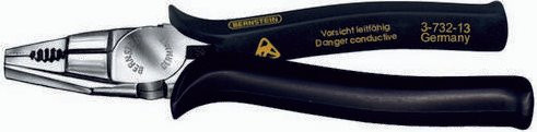 Bernstein Tools for Electronics 3-732-13 ESD Kombizange in Schwarz-Silber, Länge: 165 mm - Bild 1