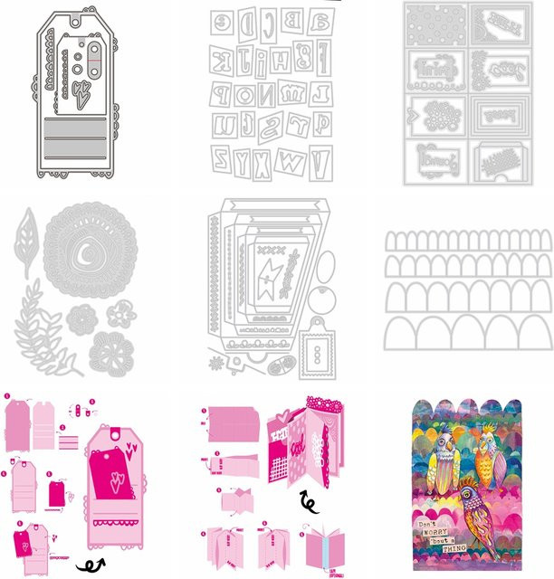 Tastic Schneidwerkzeug für Kartenherstellung, Tags und Etiketten sowie Prägeschablonen für DIY Scrapbooking und Blumen-Stanzarbeiten - Bild 1